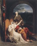 Richard Westall Queen Judith reciting to Alfred the Great (mk47) oil painting on canvas
